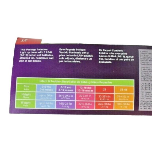 Disguise 4 Piece Light Up Panda Toddler Costume 2T New (Halloween/Dress Up) - Picture 6 of 6